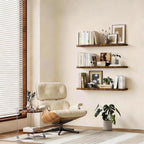 BAYKA Floating Shelves Set of 2, 22.5 inches Farmhouse Rustic Wood Wall Mounted - Image 4