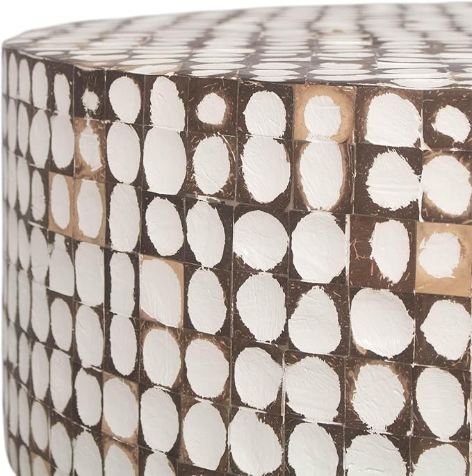 East at Main Round Coffee Table – White Boho Cocktail Table - Image 4