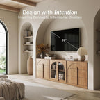 BELLEZE 3-Piece Sideboard Cabinet Set Freely Configurable, Modern Wood Modular - Image 4