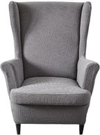 KRFOONN Stretch Wing Chair Slipcovers Jacquard 2 Piece Wingback Chair Covers by KRFOONN