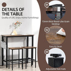Finnhomy Bar Table Set, 39.3" Pub Table High Top Table, Rectangular Bar Height - Image 6