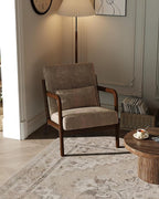 Garvee Mid-Century Modern Accent Chair, Wide-Wale Corduroy Upholstery, Solid by Garvee