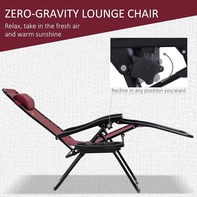 Outsunny Zero Gravity Chair Set - Image 3