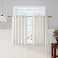 Natural Semi Sheer Kitchen Curtains 36 Inch Length 2 Panel Set Back Tab Pocket by Nanspring