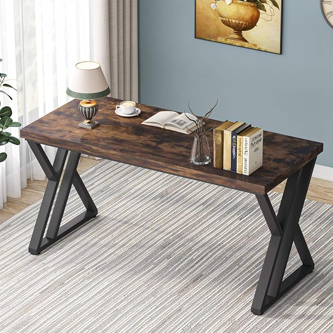 LITTLE TREE 55 Inch Large Simple Industrial Computer Desk Study Writing Table - Image 2