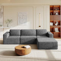 Vesgantti 119" L-Shaped Modular Sectional Sofa, Corduroy Cloud Couch by Vesgantti