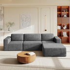 Vesgantti 119" L-Shaped Modular Sectional Sofa, Corduroy Cloud Couch by Vesgantti
