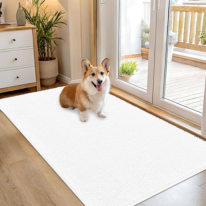 OLANLY Dog Door Mat for Muddy Paws 54x32, Super Absorbent Chenille Mud Mat | by OLANLY
