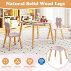 Costzon Kids Table and Chairs, Wooden Toddler Desk Set - Image 4