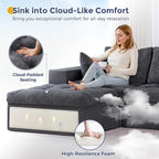 MAXYOYO 132" U Shaped Modular Sectional Sofa - Image 6