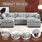 Ihanherry 111.4" U Shaped Modern Cloud Sofa Modular Sectional Couch - Image 4