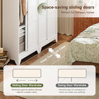 Letaya Armoire Wardrobe Closet, Narrow Slim Coat Closet Cabinet - Image 4