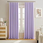 Custom Pleated Curtains Lilac Color, Heat Blocking Window Treatment by KEQIAOSUOCAI