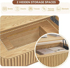 Lift Top Coffee Table for Living Room, Rectangle Handmade Solid Wood Strips - Image 6
