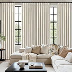 MIULEE Natural Pinch Pleated 100% Blackout Linen Curtains 40x96 Inches | Room - Image 7
