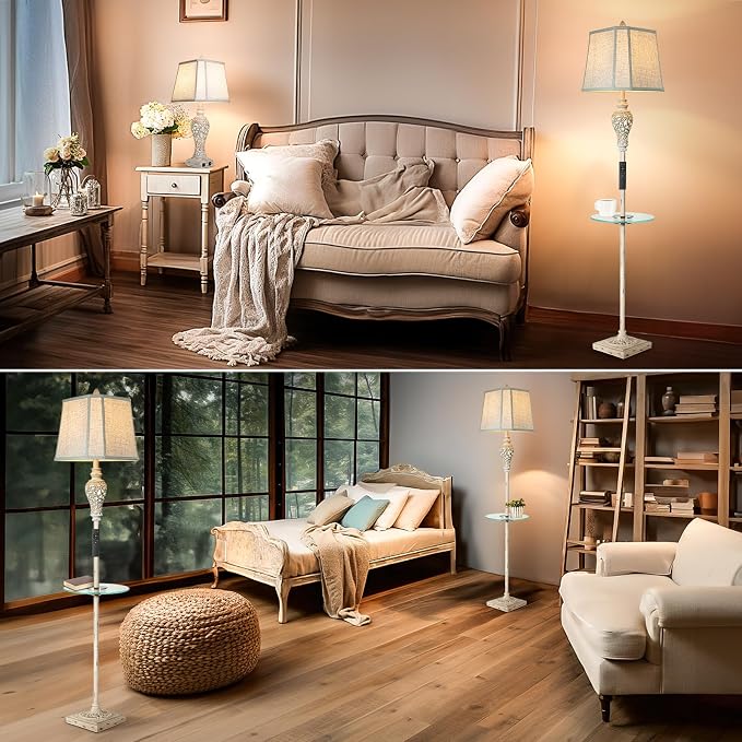 LuxSight Collection Rustic Floor Lamp, Living Room Lamps - Image 7