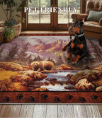 Rustic Cabin Area Rug for Bedroom 8x10, Machine Washable Woodland Bear Rug - Image 5