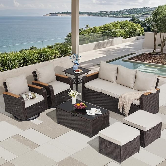 7 Pieces Outdoor Furniture Set - Image 7