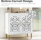 ARTPOWER Accent Cabinet with 2 Doors, Vintage Hollow Carving Buffet Cabinet - Image 5