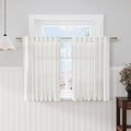 Off White Cafe Curtains 45 Inch Length Set 2 Panel Back Tab Pocket Semi Sheer by Nanspring