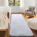 White Runner Rugs for Bedroom Living Room, Fluffy 2x6 Bedside Soft Area Rug | by ONASAR