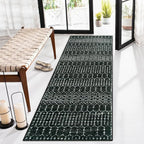 Lahome Moroccan Black Washable Runner 2x5 Non-Slip Lightweight Laundry Room Rug by Lahome