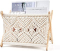 Mkono Macrame Magazine Rack Boho Storage Holder Standing Basket by Mkono