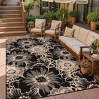 Findosom Washable Area Rug 6x9, Non Slip High-Low Textured Floral Rugs - Image 5