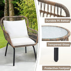 wildformers 3 Pieces Rattan Wicker Bistro Set, Outdoor Conversation Set - Image 5