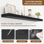 fuqing Floating Shelves for Wall, Wall Mounted Wood Floating Shelf - Image 5