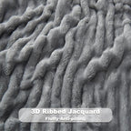 NEWCOSPLAY Fleece Ribbed Cozy Queen Blanket - Image 5
