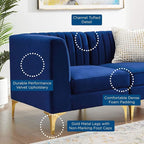 Modway EEI-4346-NAV Triumph Channel Tufted Performance Velvet Loveseat - Image 8