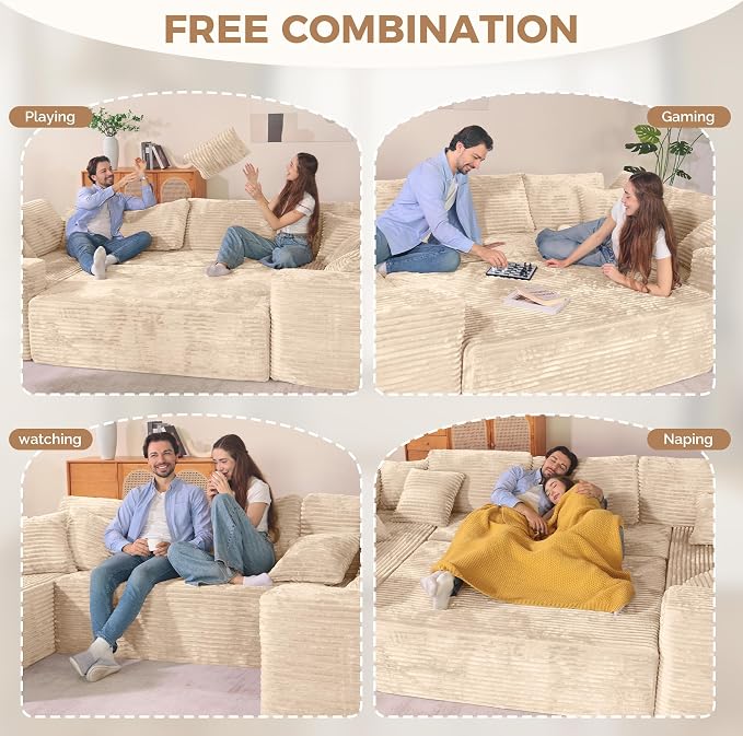 Luxanimarion 136'' Large Sectional Cloud Couches - Image 4