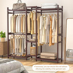Homykic Bamboo Closet System Clothes Rack, Large Freestanding Garment Rack - Image 8