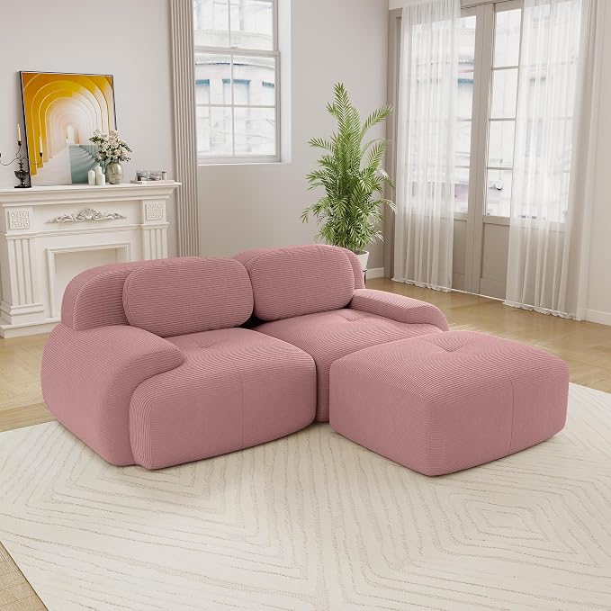 Boneless Sectional Couch, No Assembly Required, 81.8” L Shaped Modular Cloud - Image 9