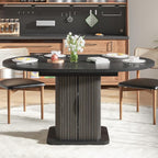 Extendable Black Round Dining Table - Image 3