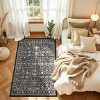 Grey Floral Hallway Runner Rug 2x5 - Image 4