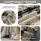 VClife Floral Couch Cover Vintage Rustic Creamy White Sofa Cover - Image 6