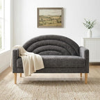 49" Small Loveseat Sofa for Small Spaces, Mid Century Modern Sofa, Linen by QNZK