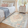 RELEANY Washable Area Rug, Water Repellent, Pet Friendly, Vintage Floral Boho by RELEANY