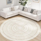 cotiled 8x8 Round Rug 8ft Circle Living Room Boho Area Rugs | Solve Modern - Image 8