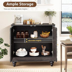 weselon Accent Cabinet with 2 Doors, Classic Carved Storage Sideboard Buffet - Image 3
