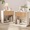 Fluted Nightstands Set of 2, Modern Bedside Table by INNODToddlerTower