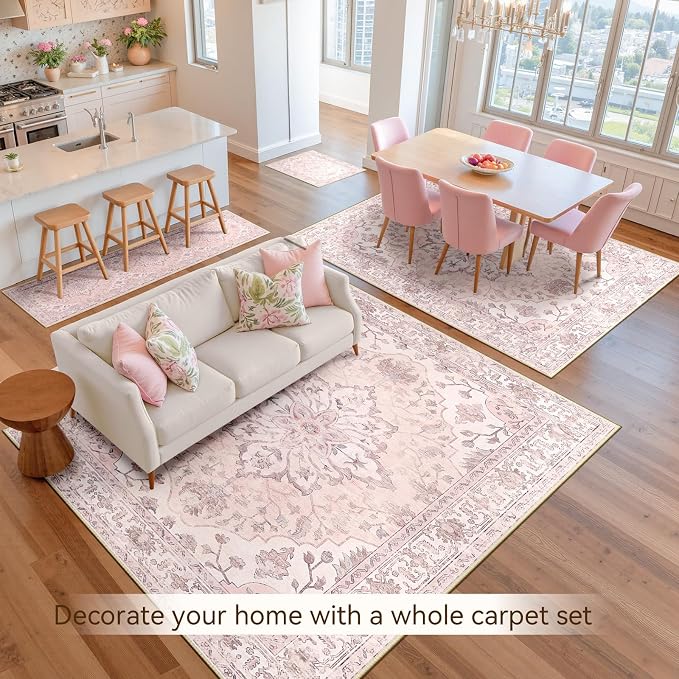 RELEANY Washable Area Rug, Large 9'x12', Water Repellent, Pet Friendly - Image 4