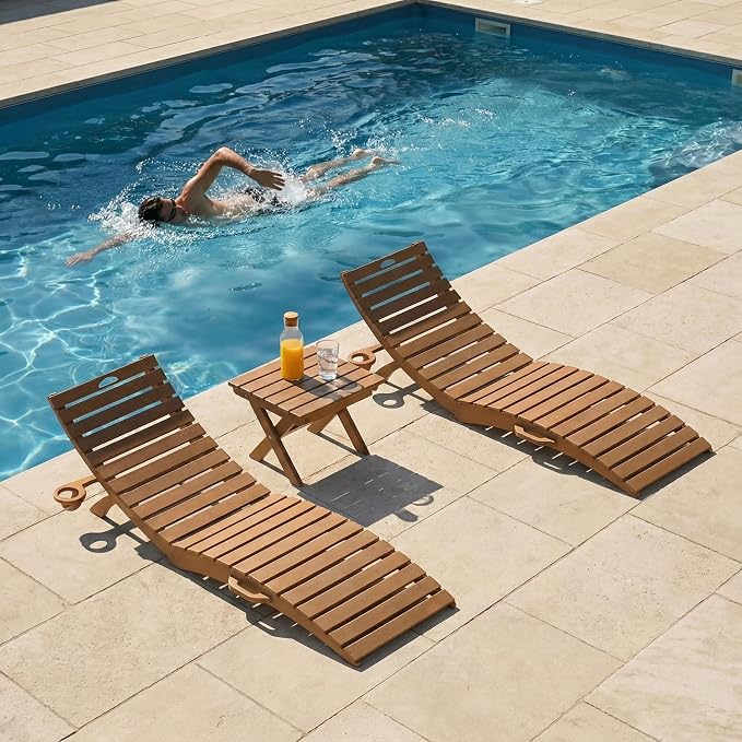 Folding HDPE Pool Lounge Chairs Set of 2 by YourPerfectOutdoorEscape