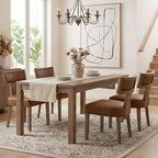 HNY Mid Century Modern Dining Chairs Set of 4, Farmhouse PU Leather Upholstered - Image 7