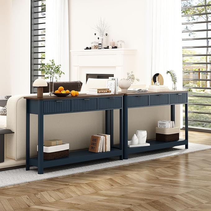 RUSTOWN Fluted Wood Console Table - Image 9