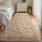Noahas 2x6 Beige Fluffy Soft Runner Rug Non-Slip by ModernHomeDecor