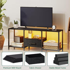 JARHETUN TV Stand with LED Lights, Entertainment Center with Open Shelves and - Image 7
