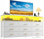Romorgniz 55" W White Dresser for Bedroom by Romorgniz